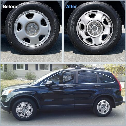 17" Glossy Black Wheel Skins (Set of 4) for 2007-2011 Honda CR-V, 17 inches ABS Wheel Covers Compatible with 07-11 CR-V Steel Wheels- Auto Tire Replacement Cap Cover 42700-SWA-A01 in Saudi Arabia