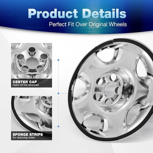 17" Glossy Black Wheel Skins (Set of 4) for 2007-2011 Honda CR-V, 17 inches ABS Wheel Covers Compatible with 07-11 CR-V Steel Wheels- Auto Tire Replacement Cap Cover 42700-SWA-A01 in Saudi Arabia