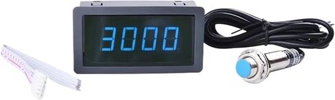 4 مقياس سرعة الدوران الأزرق الأزرق الأزرق الرقمي RPM RPM Meter+Hall Switch Switch Switch Sensor 8-15V Range 10-9999RPM (50R) in Saudi Arabia