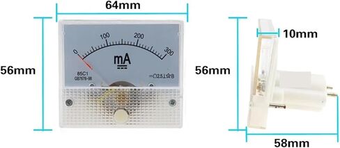 85C1 AMMETER DC TANNASTER TANSTER MATER PINERTY TYPE 1/5/10/20/30/50/100/200/300/500MA 1PCS (1MA) in Saudi Arabia