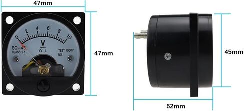 SO-45 DC Voltmeter 1V 2V 3V 5V 10V 15V 20V 30V 40V 50V 200V 250V 300V 400V 450V 500V Meter 1PCS (150V) in Kuwait