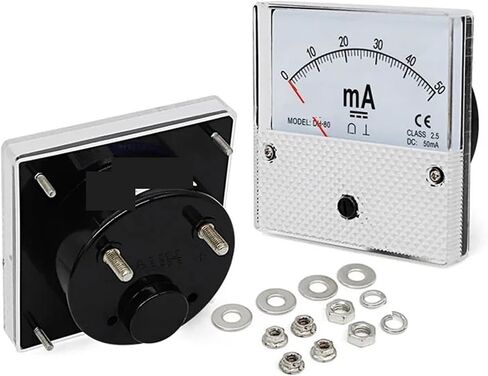 DH-80 DC Milliampere Pointer Meter 1MA 5MA 10MA 30MA 50MA 100MA 200MA 300MA 500MA 1000MA Current 1PCS (15MA) in Saudi Arabia