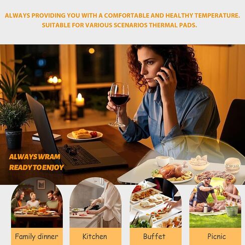 Electric Food Warming Mat, Heating Tray for Buffets, Parties, and Home Daily Use, 8 Seconds Heat Up, Roll-Up Portable Design with Timer Function in Saudi Arabia