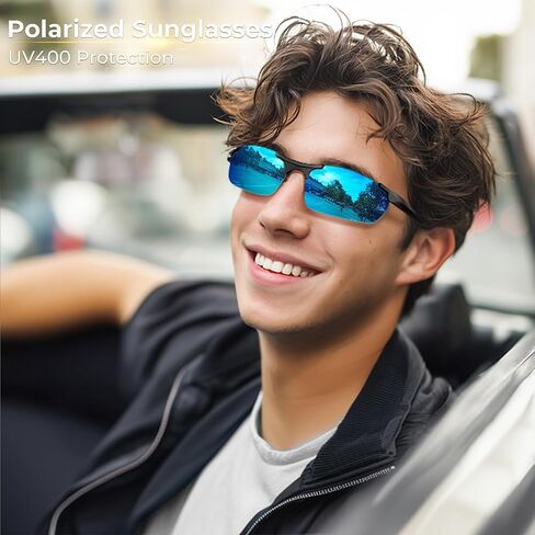 DADA-PRO Polarized Sunglasses Men Sport Driving Sun Glasses Ultralight Al-Mg Mirrored Shades UV400 Protection in Saudi Arabia