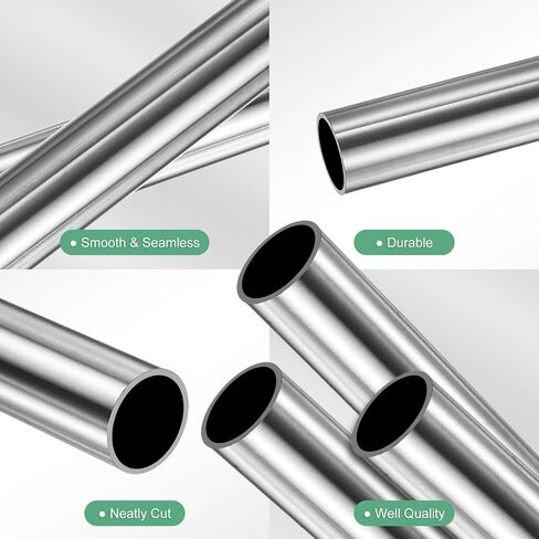 3-Pack 150mm 304 Stainless Steel Tube, 25mm OD 1.5mm Wall Thickness Seamless Stainless Steel Tubing for Construction/Machining/DIY Crafting, Metal Straight Pipe [0.98x0.06x6IN] in Kuwait