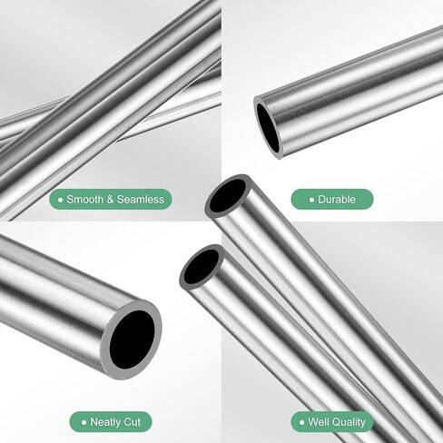 2-Pack 400mm 304 Stainless Steel Tube, 8mm OD 1mm Wall Thickness Seamless Stainless Steel Tubing for Construction/Machining/DIY Crafting, Metal Straight Pipe [0.31x0.04x15.7IN] in Saudi Arabia