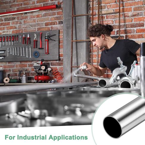 2-Pack 400mm 304 Stainless Steel Tube, 8mm OD 1mm Wall Thickness Seamless Stainless Steel Tubing for Construction/Machining/DIY Crafting, Metal Straight Pipe [0.31x0.04x15.7IN] in Saudi Arabia