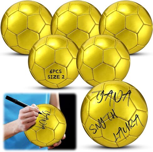 Gold Autograph Soccer Ball Size 2 Mini Trophy Soccer Football Golden Custom With Air Pump for Trophies Anniversary College College Hift Awards Party in Kuwait