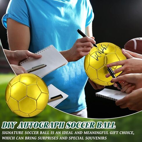 Gold Autograph Soccer Ball Size 2 Mini Trophy Soccer Football Golden Custom With Air Pump for Trophies Anniversary College College Hift Awards Party in Kuwait