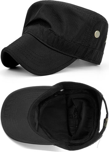 REDSHARKS Hidden Pocket Cadet Army Hat Quick Dry Military Style Flat Top Baseball Dad Sun Cap in Kuwait