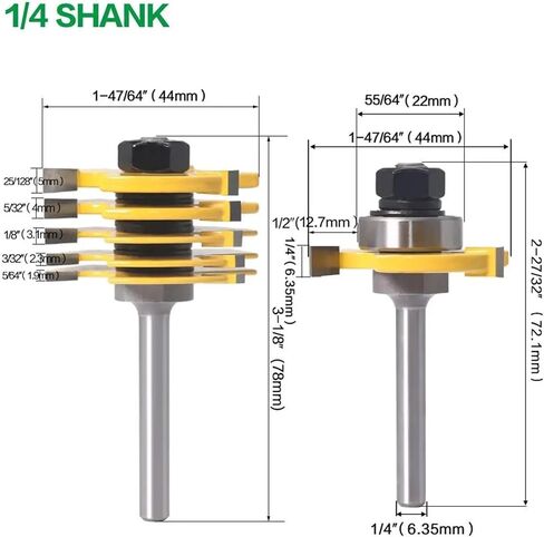 2Pcs 1/4" Shank 6mm Shank Milling Cutter Drill ﻿(6.35mm Shank) in Saudi Arabia