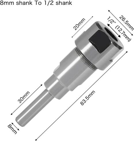 1/4 "8mm 12mm 1/2" Tool Holder 6mm Tool Holder Milling Cutter 1pcs(8mm to 12.7mm) in Saudi Arabia