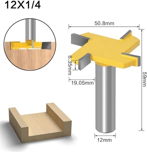 1/2"12mm Shank T Type Bits Milling Cutter 1pcs(12.7X6.35) in Saudi Arabia