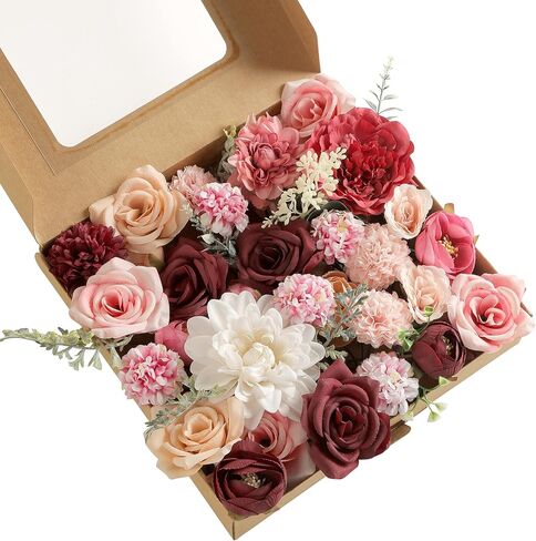كومبو زهور اصطناعية ، زهور مزيفة لجداول DIY مركزية دش الطفل دش الزفاف باقة زفاف الترتيبات الحزب شمعة حامل كعكة زهرة زهرة المنزل in Saudi Arabia