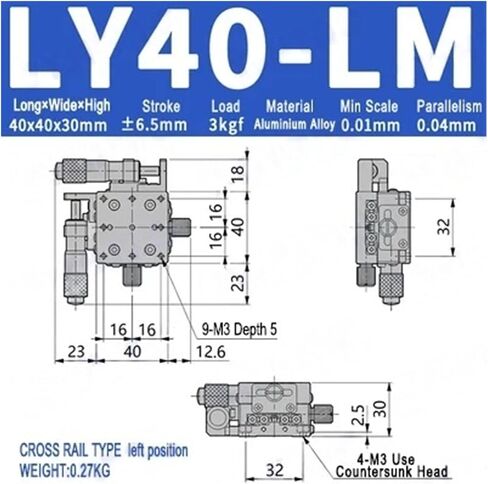 XY AXIS 40 * 40CM 60 * 60 سم محطة شرائح ضوئية منصة الإزاحة اليدوية مرحلة انزلاق الطاولة LY40-LM LY60-LM (LY60-LM) in Saudi Arabia