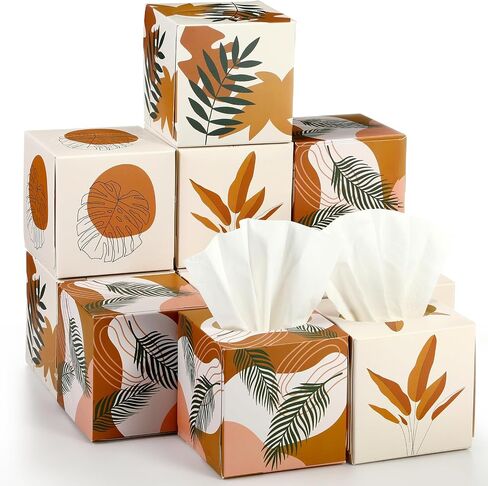 12 Pack Boho Facial Tissues 3 Ply Square Facial Trisse Cube Cube Forefore للعودة إلى اللوازم المدرسية ، عائلة غرفة نوم منزلية ، 600 ، (12 عبوة من 50) in Saudi Arabia