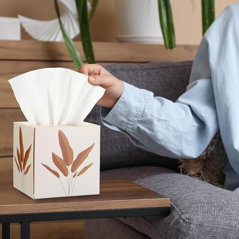 12 Pack Boho Facial Tissues 3 Ply Square Facial Trisse Cube Cube Forefore للعودة إلى اللوازم المدرسية ، عائلة غرفة نوم منزلية ، 600 ، (12 عبوة من 50) in Saudi Arabia