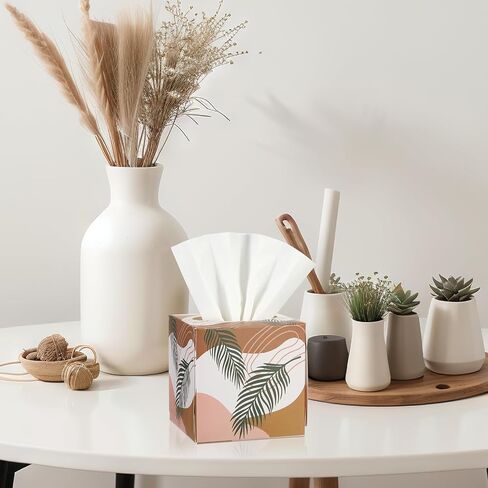 12 Pack Boho Facial Tissues 3 Ply Square Facial Trisse Cube Cube Forefore للعودة إلى اللوازم المدرسية ، عائلة غرفة نوم منزلية ، 600 ، (12 عبوة من 50) in Saudi Arabia