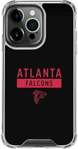 Skinit Clear Phone Case Compatible with iPhone 15 Pro Max - Officially Licensed NFL Atlanta Falcons Black Performance Series Design in Saudi Arabia