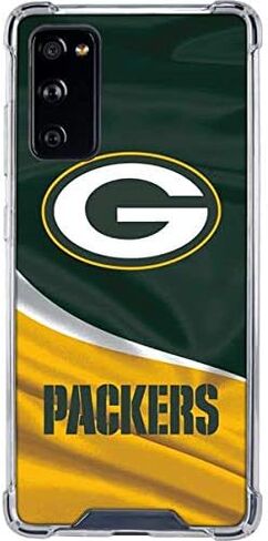 علبة هاتف Clear Clear متوافقة مع Galaxy S20 Fe - تصميم NFL Green Bay Packers المرخص رسميًا in Saudi Arabia