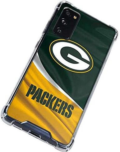 علبة هاتف Clear Clear متوافقة مع Galaxy S20 Fe - تصميم NFL Green Bay Packers المرخص رسميًا in Saudi Arabia