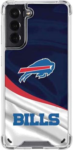 Skinit Clear Phone Case Compatible with Galaxy S21 5G - Officially Licensed NFL Buffalo Bills Design in Saudi Arabia