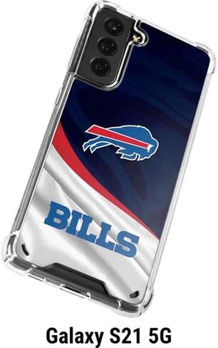 Skinit Clear Phone Case Compatible with Galaxy S21 5G - Officially Licensed NFL Buffalo Bills Design in Saudi Arabia