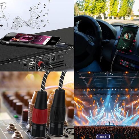 3.5 mm to Dual XLR Male Pro Stereo Breakout Cable, 1/8" TRS Stereo to 2 XLR Male Y Splitter Patch Microphone Cable, Nylon Braided, for Mix Speaker and Amplifer 3.3 Feet in Saudi Arabia