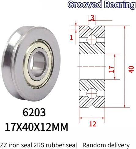 10pcs تقويم عجلة مختلطة على خط مع الأخدود تحمل v 6203 15x35x11mm بكرة U نوع الأخدود (V6203-3-1) in Saudi Arabia