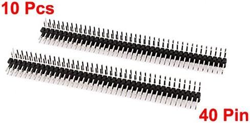 uxcell 10PCS 40Pin 2.54mm Dual Row Right Angle PCB Male Pin Header Strip in Saudi Arabia