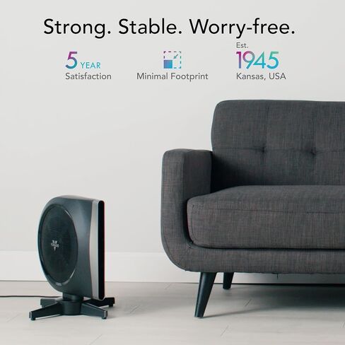 Vornado STRATA Compact Oscillating Fan with Remote, 19 Inch, High Velocity Air Circulator, Quiet Powerful Fan, 5 Speeds, Touch Control, Black in Kuwait