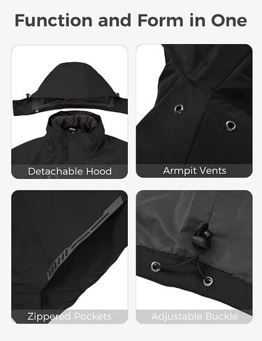 Wantdo Men's 3 in 1 Waterproof Ski Jacket Warm Winter Snow Coat Puffer Rain Jacket in Kuwait