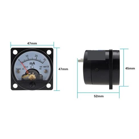 SO-45 AC MA Ammeter Pointer Analog Circular Marine Instrument Measuring Current Tool 1mA-500mA Optional 1Pcs(400MA) in Kuwait