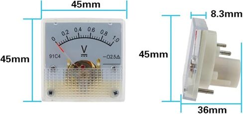91C4-V DC نوع المؤشر Meter1/3/5/10/15/20/30/50/100/150/250/450V لوحة التناظرية الجدول 1PCS (150 فولت) in Saudi Arabia