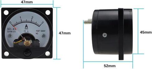 So-45 DC Ammeter Pointer Meter 1A 2A 3A 5A 10A 15A 20A 30A اختبار كهربائي اختبار الحالي 1PCS (5A) in Saudi Arabia