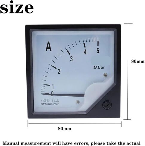 6L2-A 5A 10A 15A 20A 30A AC AC Direct Tenser Meter لوحة AMP Current Ammeter Gauge Pointer 80 * 80mm 1pcs (1000a (5a)) in Saudi Arabia