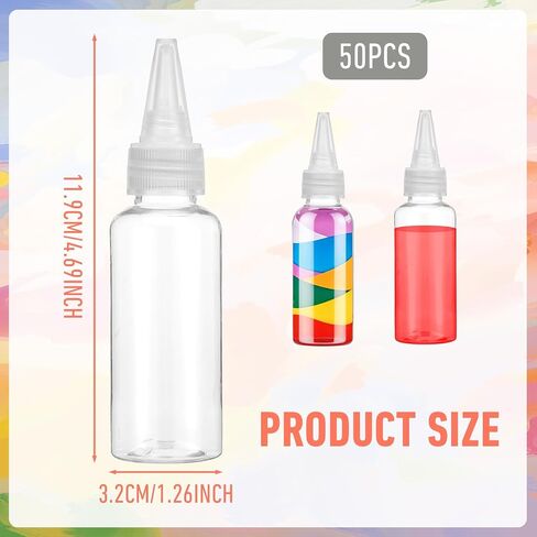 50 PCS 1.7 أوقية زجاجات بلاستيكية فارغة زجاجات صغيرة الضغط الزجاجة البهارات الزجرية زجاجة زجاجة زجاجة صغيرة الاستغناء عن قبعة وقمع سائل صغير. in Saudi Arabia