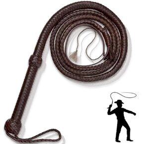 Bullwhip Genuine Leather Indiana Jones Style Whip, Cowhide Leather Whips Brown 4ft, 6ft, 8ft in Saudi Arabia