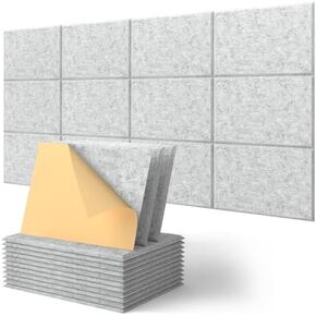 ألواح الجدران المقاومة للصوت ، ألواح رغوة صوتية كوتشوو للصوت للجدران ، 12 لوحات جدران صوتية 16'x12''x0.4 '' لوحات صوتية ملصقات ذاتية ، وألواح صوتية ، ديكور ، بيج ، بيج in Kuwait