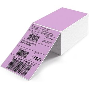 Khaki Direct Thermal Labels 4 × 6 Inch Vinyl Self-Adhesive Fanfold Shipping Stickers Waterproof Perforated Printer Decal for Office School Warehouse 500 PCS in Kuwait