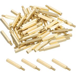 PATIKIL 50 Pcs Male to Female Thread Spacer Screws M3 x 22mm + 6mm Brass Hex Standoff PCB Motherboard Spacer Screw Nut for Drone Quadcopter Computer Electronic Projects Circuit Board in Saudi Arabia