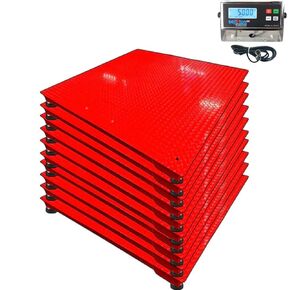 SellEton SL-700-2x3 | 24" x 36" (2x3) Multi-Pack Floor Scales with Indicator, Industrial and Warehouse Uses | 10x Multi-Pack in Red | 20,000 lb x 2 lb in Saudi Arabia