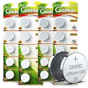 GutAlkaLi 10 بطاريات CR2032 - بطارية 3V CR2032 - CR 2032، بطارية عملة 3 فولت in Kuwait
