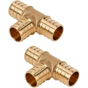 2 حزمة PEX تجهيزات 3/4 "PEX تجعد النحاس تي شيرت لتوزيع مياه الشرب والتدفئة الهيدرونية in Kuwait