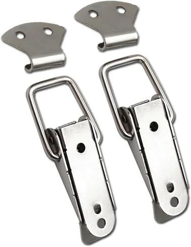 1pcs 304 تبديل الفولاذ المقاوم للصدأ hasp buckle 101 سبرينج خزانة الباب درج آلات الطعام معدات الأمتعة قفل Duckbill in Saudi Arabia