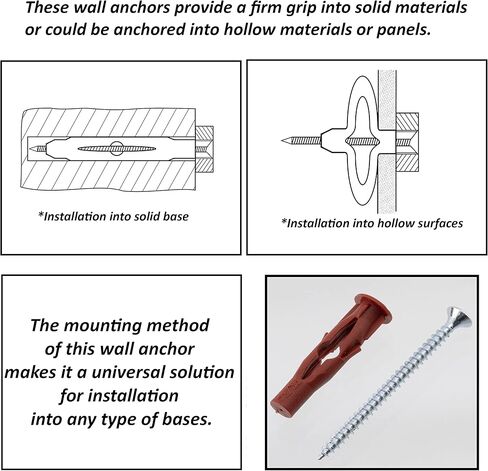 C65059 – Set of 25 dowels 6 x 35 mm for plasterboard/aerated concrete + 25 screws Ø3.5 x 50 mm with milled head - nylon/metal - fixing materials hollow brick work drilling in Saudi Arabia