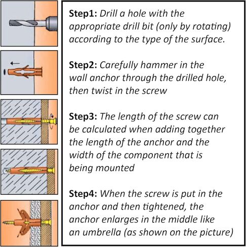 C65059 – Set of 25 dowels 6 x 35 mm for plasterboard/aerated concrete + 25 screws Ø3.5 x 50 mm with milled head - nylon/metal - fixing materials hollow brick work drilling in Saudi Arabia