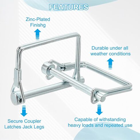 Patikil Trailer Acpler Pin 1/2x3-1/8 ، 2 PCS مربع سلك قفل دبوس دبوس قفل دبابيس الأمان PTO دبوس لوزن لجرار مزرعة القارب TRACK TRACK (12x80mm) in Saudi Arabia