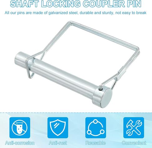 Patikil Trailer Acpler Pin 1/2x3-1/8 ، 2 PCS مربع سلك قفل دبوس دبوس قفل دبابيس الأمان PTO دبوس لوزن لجرار مزرعة القارب TRACK TRACK (12x80mm) in Saudi Arabia