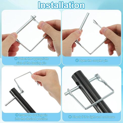 Patikil Trailer Acpler Pin 1/2x3-1/8 ، 2 PCS مربع سلك قفل دبوس دبوس قفل دبابيس الأمان PTO دبوس لوزن لجرار مزرعة القارب TRACK TRACK (12x80mm) in Saudi Arabia